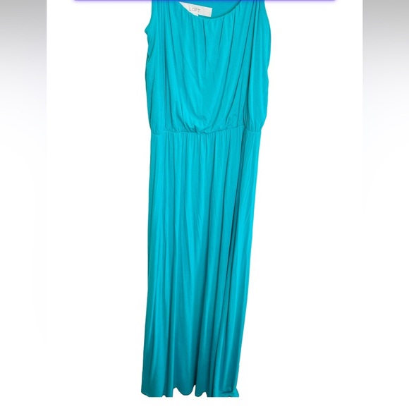 LOFT Turquoise Sleeveless Maxi Dress - Picture 4 of 14